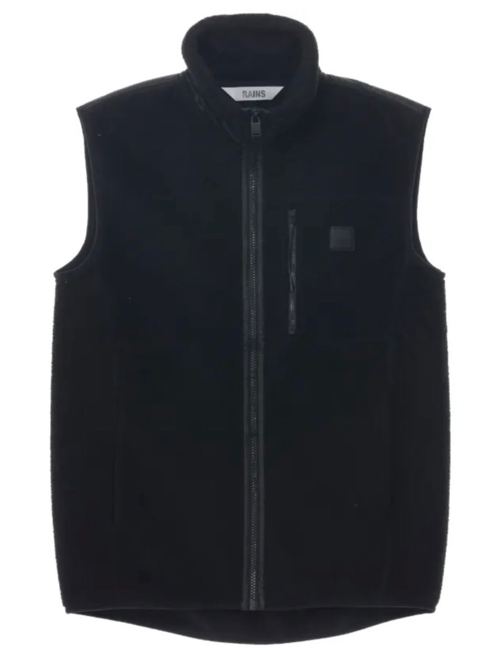 Rains Black Men's Fleece Vest with Chest Zip Pocket